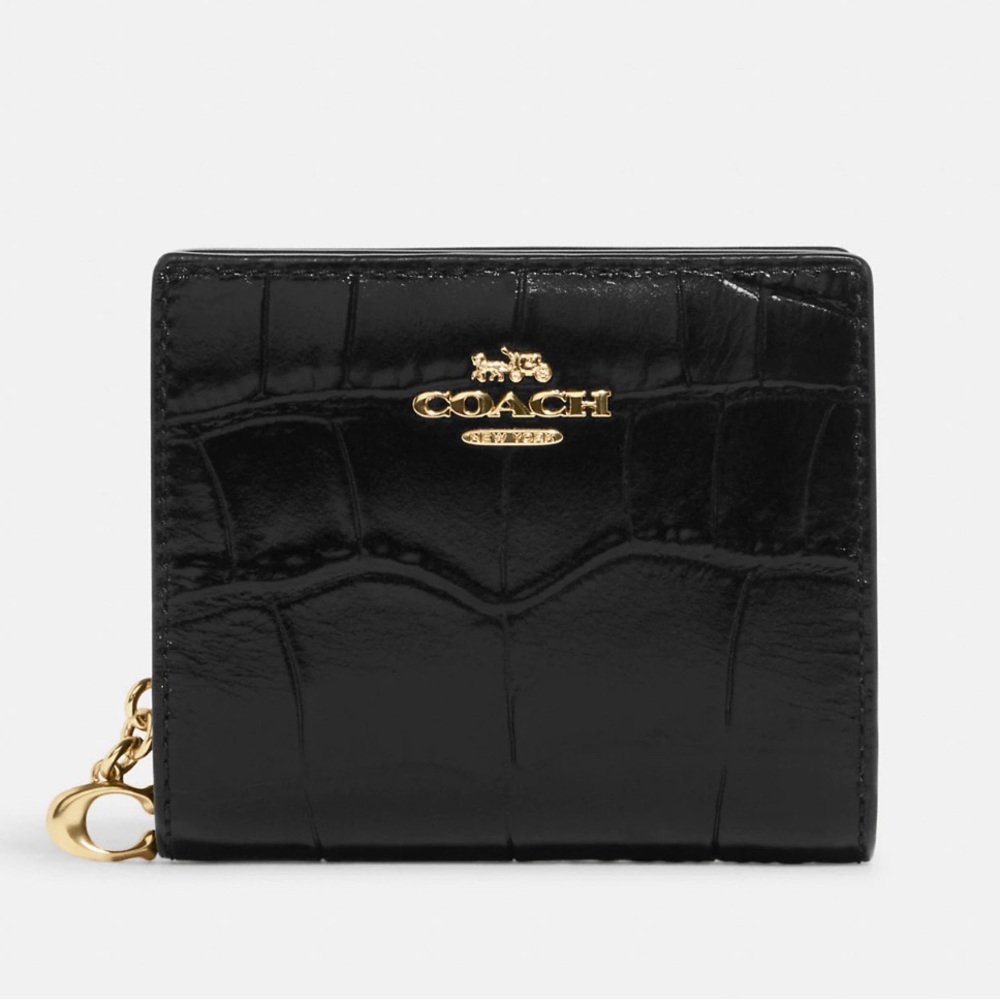 New Crocodile-embossed leather Coach Snap Wallet